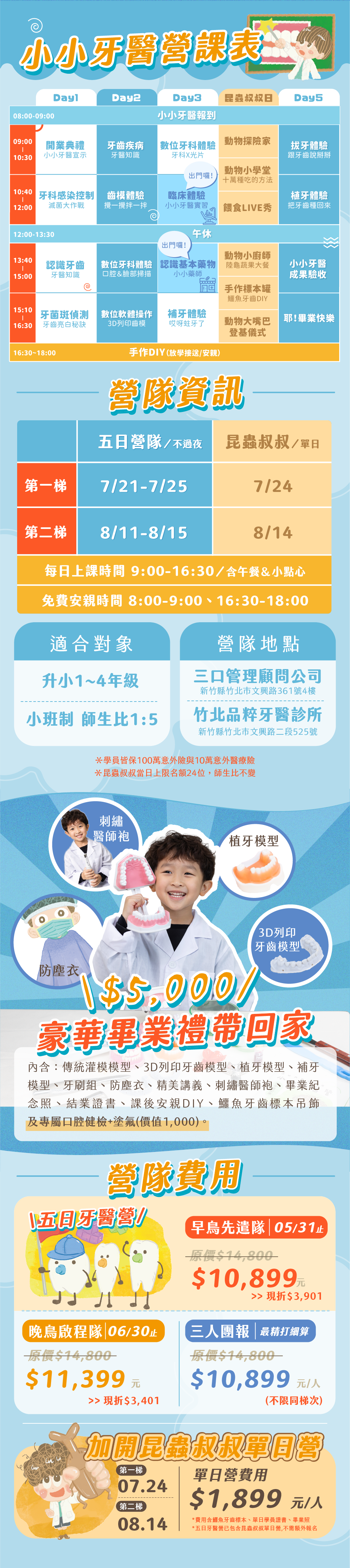 2025 小小牙醫夏令營｜【新竹夏令營推薦｜竹北國小夏令營推薦】小小牙醫營課表、豪華畢業禮價值 $5000+、